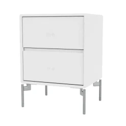 Mesilla de noche Drift, Snow 38, patas de cromo