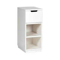 Mesita de noche Aoko 72 cm 1 cajón, Lacado blanco