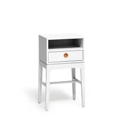 Mesita de noche Höllviken con patas altas, Gris claro