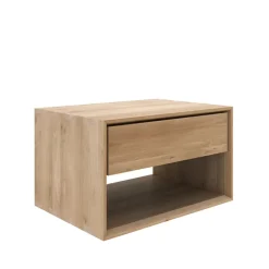 Mesita de noche Nordic II, Aceite de cera Oak 1 caja 57 cm