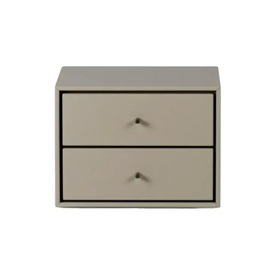 Mesita de noche suspendida Volt , Beige-acero inoxidable