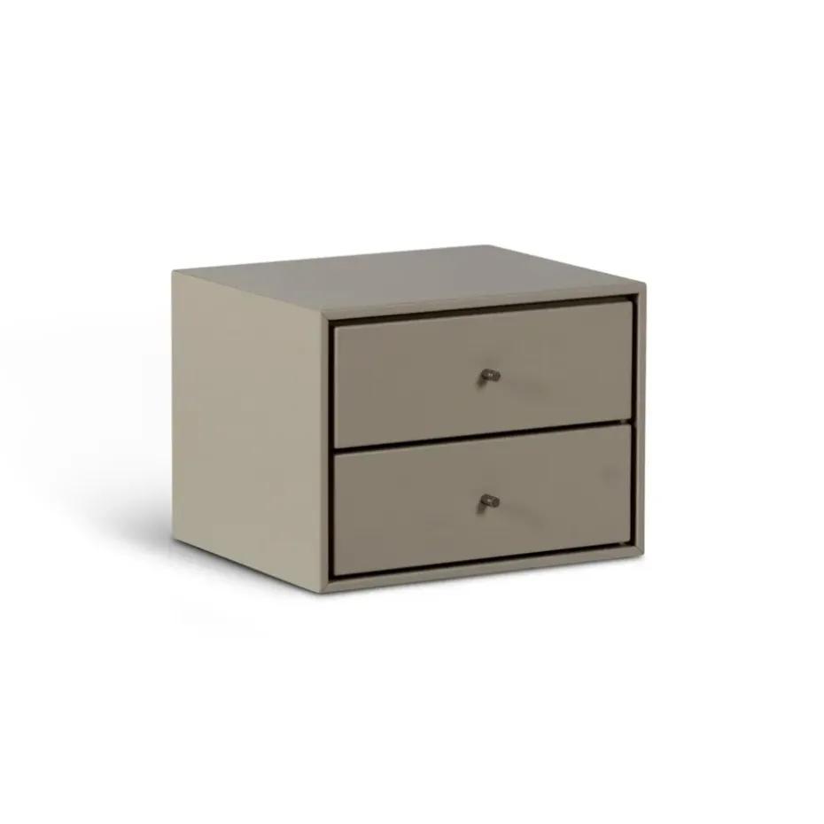 Mesita de noche suspendida Volt , Beige-acero inoxidable