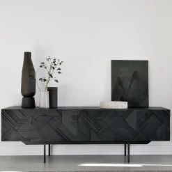 Mueble multimedia Graphic, Black 162 cm