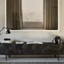 Mueble multimedia Graphic, Black 242 cm