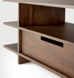 Mueble multimedia Kabuki, Teca teñida oscura