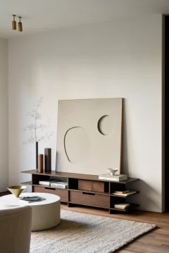 Mueble multimedia Kabuki, Teca teñida oscura