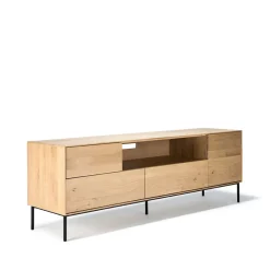 Mueble multimedia Whitebird 180 cm, Oak wax oil-Black metal