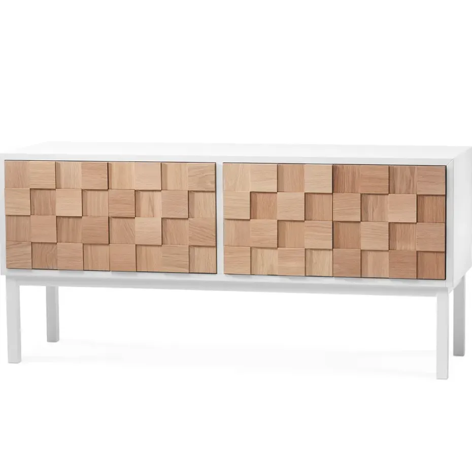 Mueble TV con patas Collect 2016, roble aceitado blanco-blanco