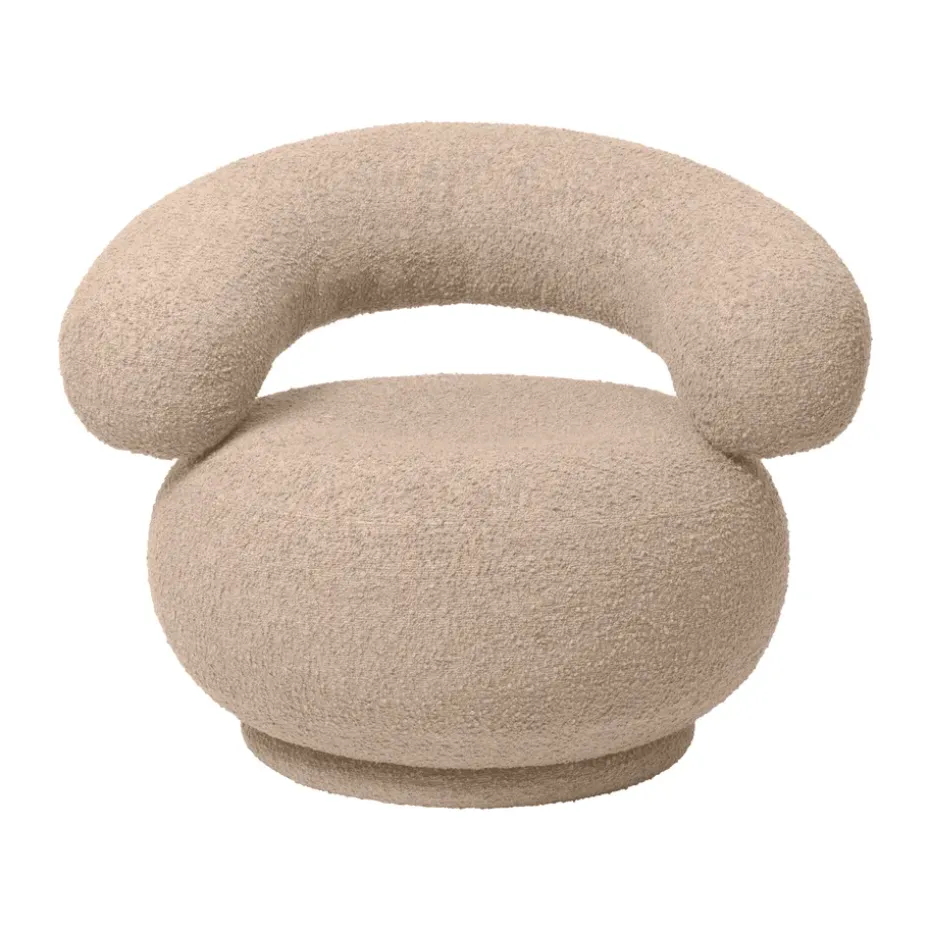Orbo Lounge chair, Raw bouclé - Natural
