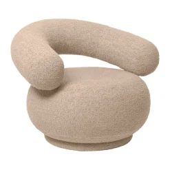 Orbo Lounge chair, Raw bouclé - Natural