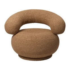Orbo Lounge chair, Raw bouclé - Tan