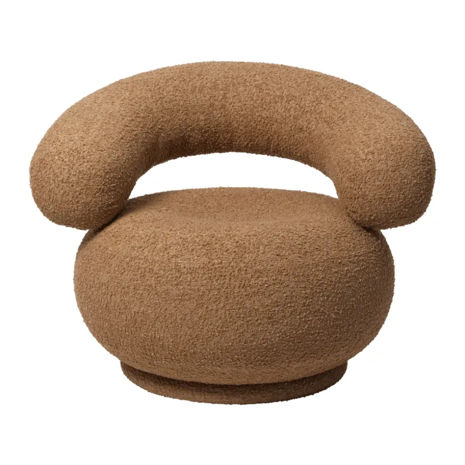 Orbo Lounge chair, Raw bouclé - Tan