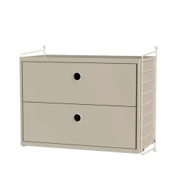 Panel de pared String, Beige, 50x30 cm, paquete de 2