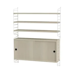 Panel de pared String, Blanco, 50x20 cm, paquete de 2