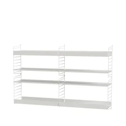 Panel de pared String, Blanco, 50x30 cm, paquete de 2