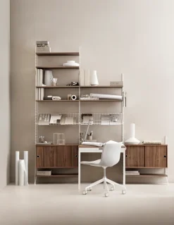 Panel de pared String, Blanco, 50x30 cm, paquete de 2