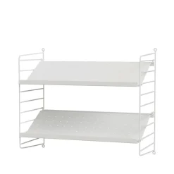 Panel de pared String, Blanco, 50x30 cm, paquete de 2