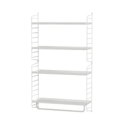 Panel de pared String, Blanco, 50x20 cm, paquete de 2