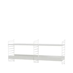 Panel de pared String, Blanco, 50x30 cm, paquete de 2