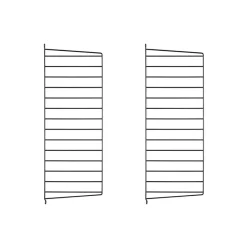 Panel de pared String, Negro, 75x30 cm, paquete de 2