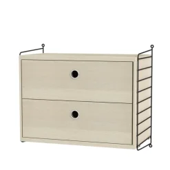 Panel de pared String, Negro, 50x30 cm, paquete de 2