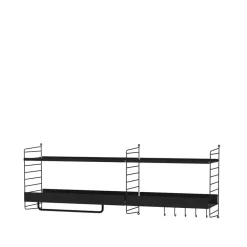 Panel de pared String, Negro, 50x30 cm, paquete de 2