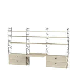 Panel de pared String, Negro, 75x30 cm, paquete de 2