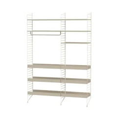 Panel de suelo String, Beige, 200x30 cm, paquete de 2