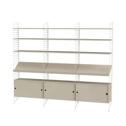 Panel de suelo String, Beige, 200x30 cm, paquete de 2