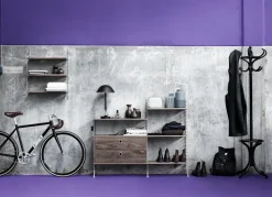 Panel de suelo String, Blanco, 115x30 cm, paquete de 2