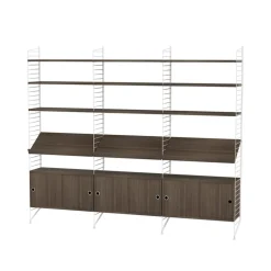 Panel de suelo String, Blanco, 200x30 cm, paquete de 2