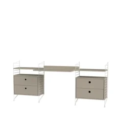 Panel de suelo String, Blanco, 85x30 cm, paquete de 2