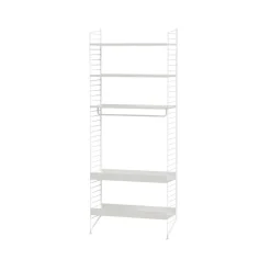 Panel de suelo String, Blanco, 200x30 cm, paquete de 2