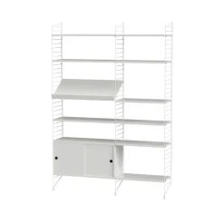 Panel de suelo String, Blanco, 200x30 cm, paquete de 2