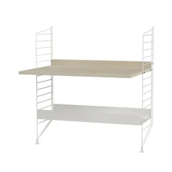 Panel de suelo String, Blanco, 85x30 cm, paquete de 2