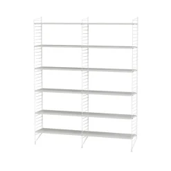 Panel de suelo String, Blanco, 200x30 cm, paquete de 2