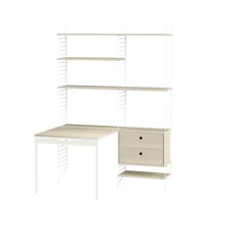 Panel de suelo String, Blanco, 200x30 cm, paquete de 2