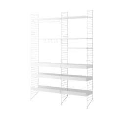 Panel de suelo String, Blanco, 200x30 cm, paquete de 2