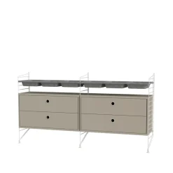 Panel de suelo String, Blanco, 85x30 cm, paquete de 2