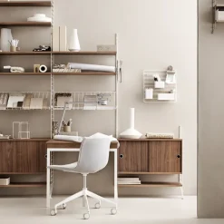 Panel de suelo String, Blanco, 200x30 cm, paquete de 2