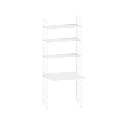 Panel de suelo String, Blanco, 200x30 cm, paquete de 2