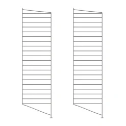 Panel de suelo String, Gris oscuro, 115x30 cm, set de 2