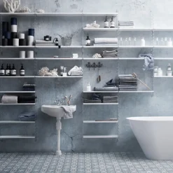 Panel de suelo String, Negro, 200x30 cm, paquete de 2