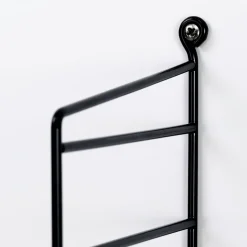 Panel de suelo String, Negro, 200x30 cm, paquete de 2