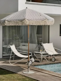 Parasol Gatsby, Grey stripe, Ø185 cm