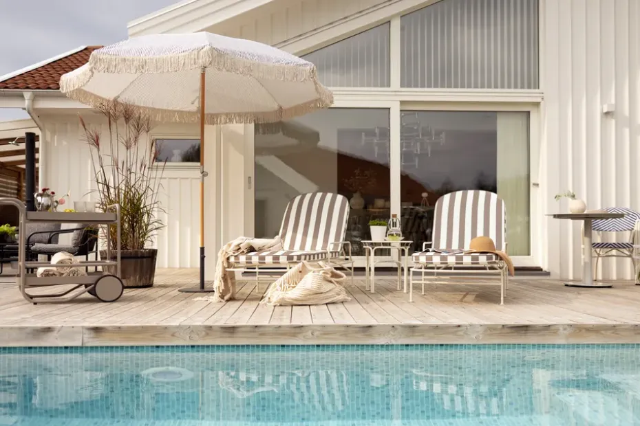 Parasol Gatsby, Grey stripe, Ø256 cm