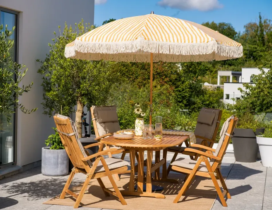 Parasol Gatsby, Yellow stripe, Ø256 cm