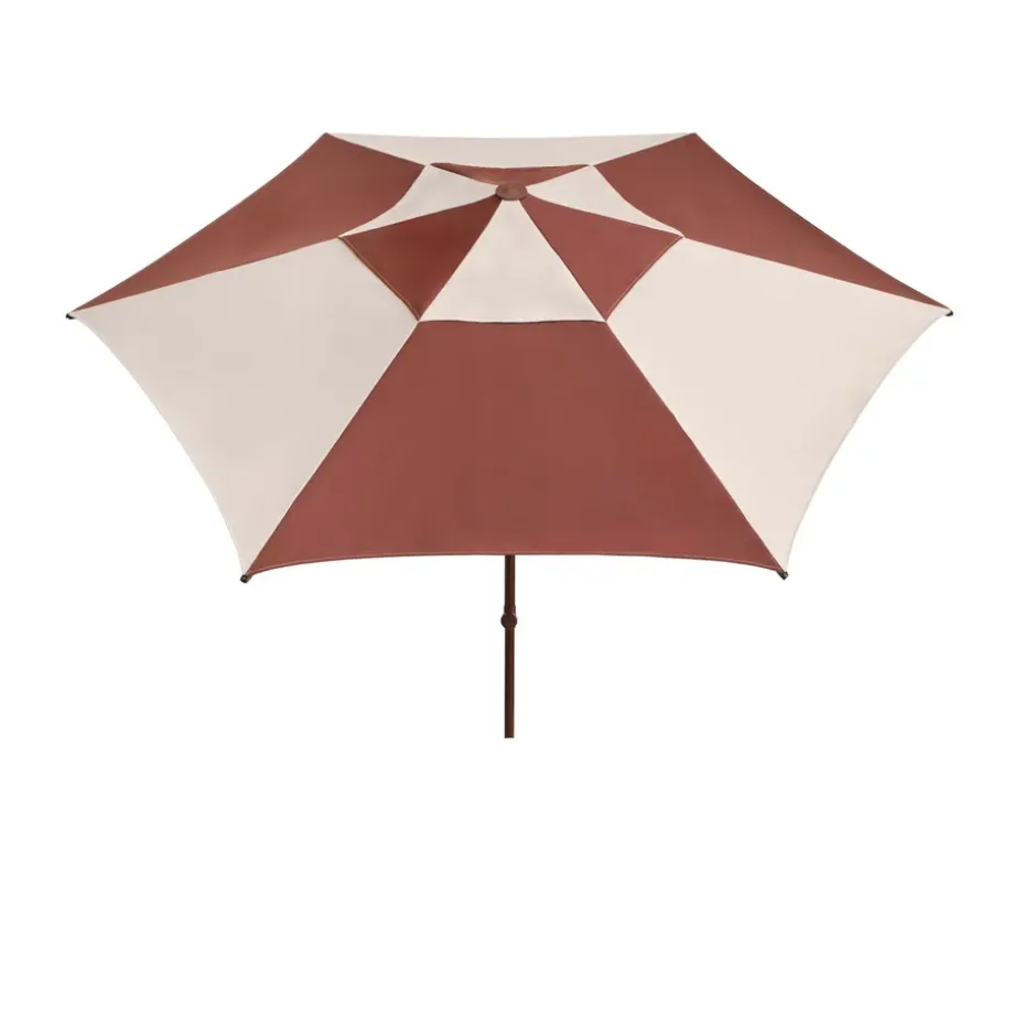 Parasol Terrazza Hexagon, Blanco roto-burdeos