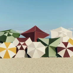 Parasol Terrazza Hexagon, Blanco roto-burdeos