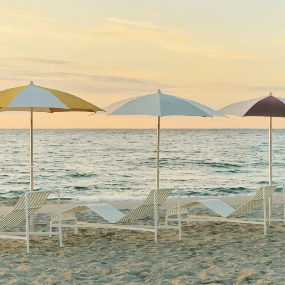 Parasol Terrazza Octagon, Blanco roto-burdeos